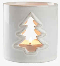 Theelichthouder PERLE Ø8xH8cm wit assorti