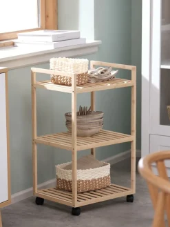 Trolley EGTVED 3 schappen bamboe