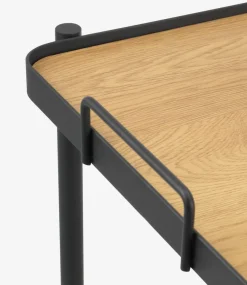 Trolley GANGSTED 2 schappen eiken kleur/zwart