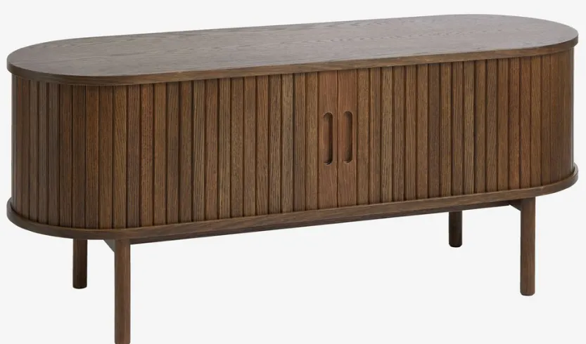 TV bench LYNGVIG 2 tambour deuren donker eiken