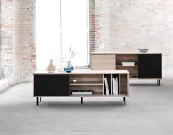 TV-meubel FARSUND eiken/zwart