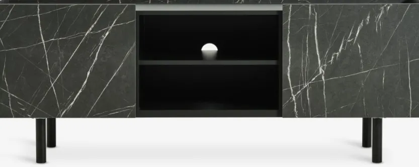 TV-meubel KRONDAL 2 deuren zwart marmer