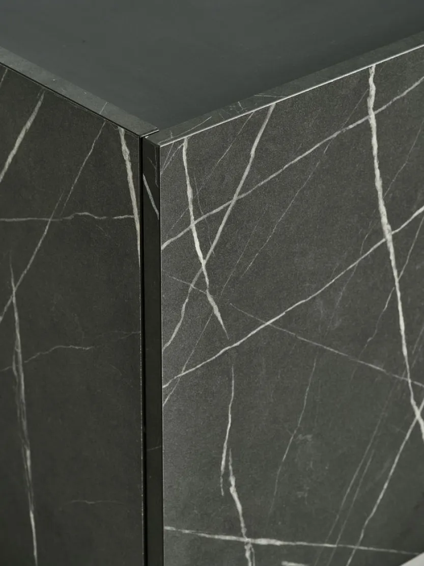 TV-meubel KRONDAL 2 deuren zwart marmer