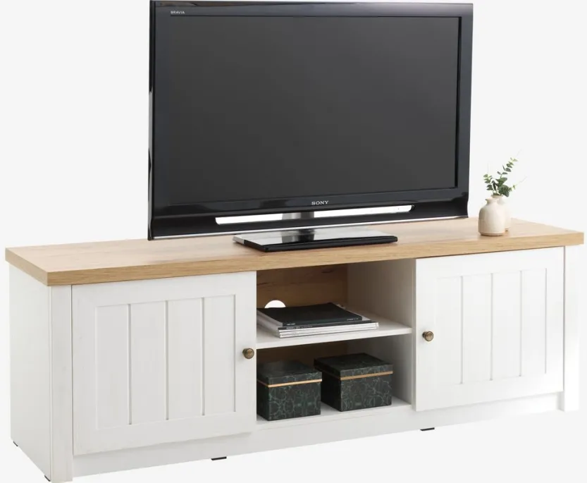 TV-meubel MARKSKEL 2 deuren wit/eiken kleur