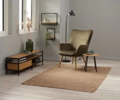 TV-meubel TRAPPEDAL eiken kleur/zwart