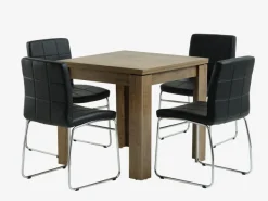 VEDDE L80/160 tafel wild eiken + 4 HAMMEL zwart