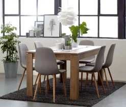 VEDDE L160 tafel wild eiken + 4 JONSTRUP grijs/eiken