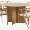 VESTERBORG Ø130 tafel eiken + 4 ARNBORG stoelen eiken