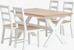 VISLINGE L150 tafel naturel + 4 VISLINGE stoelen naturel