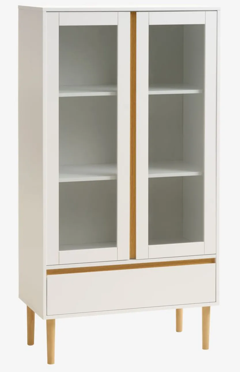 Vitrinekast FENSMARK 2 deuren wit/eiken