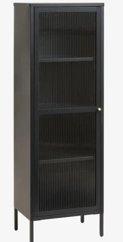 Vitrinekast HOPTRUP 1 deur zwart staal