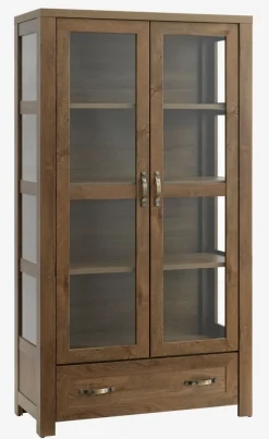 Vitrinekast JUNGEN 2 deuren 1 lade wild eiken kleur