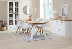 Vitrinekast MARKSKEL 2 deuren wit/eiken