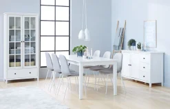 Vitrinekast NORDBY 2 deuren 1 lade wit