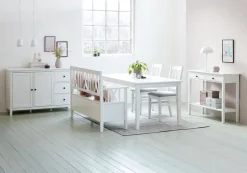 Vitrinekast NORDBY 2 deuren 1 lade wit