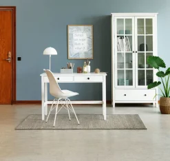 Vitrinekast NORDBY 2 deuren 1 lade wit