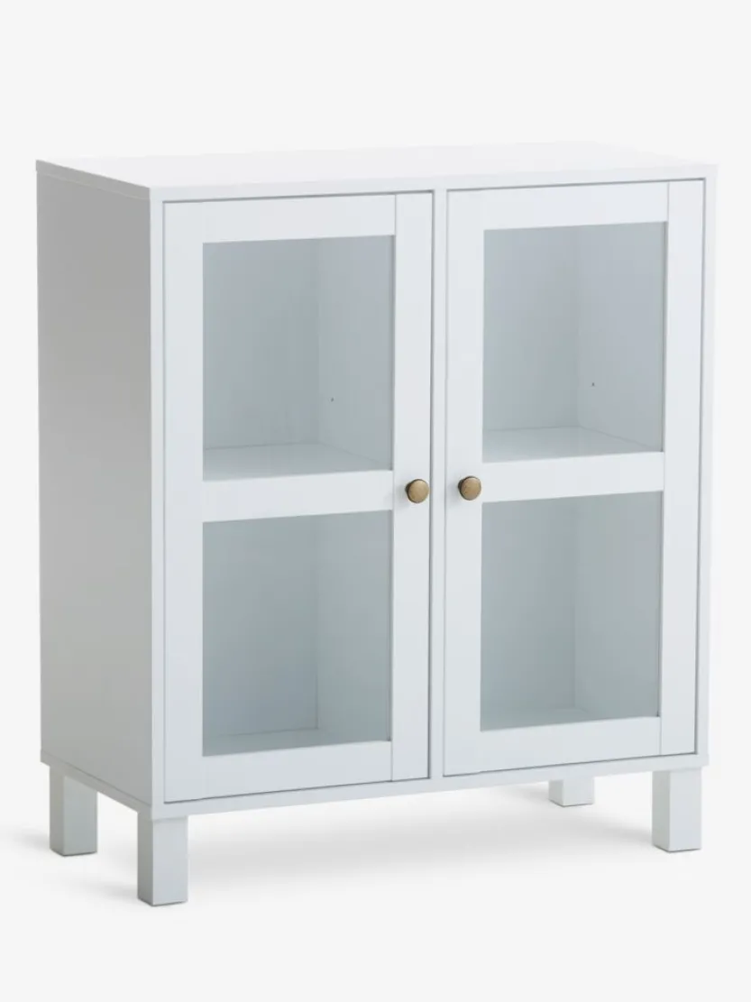 Vitrinekast SKALS 2 glazen deuren wit
