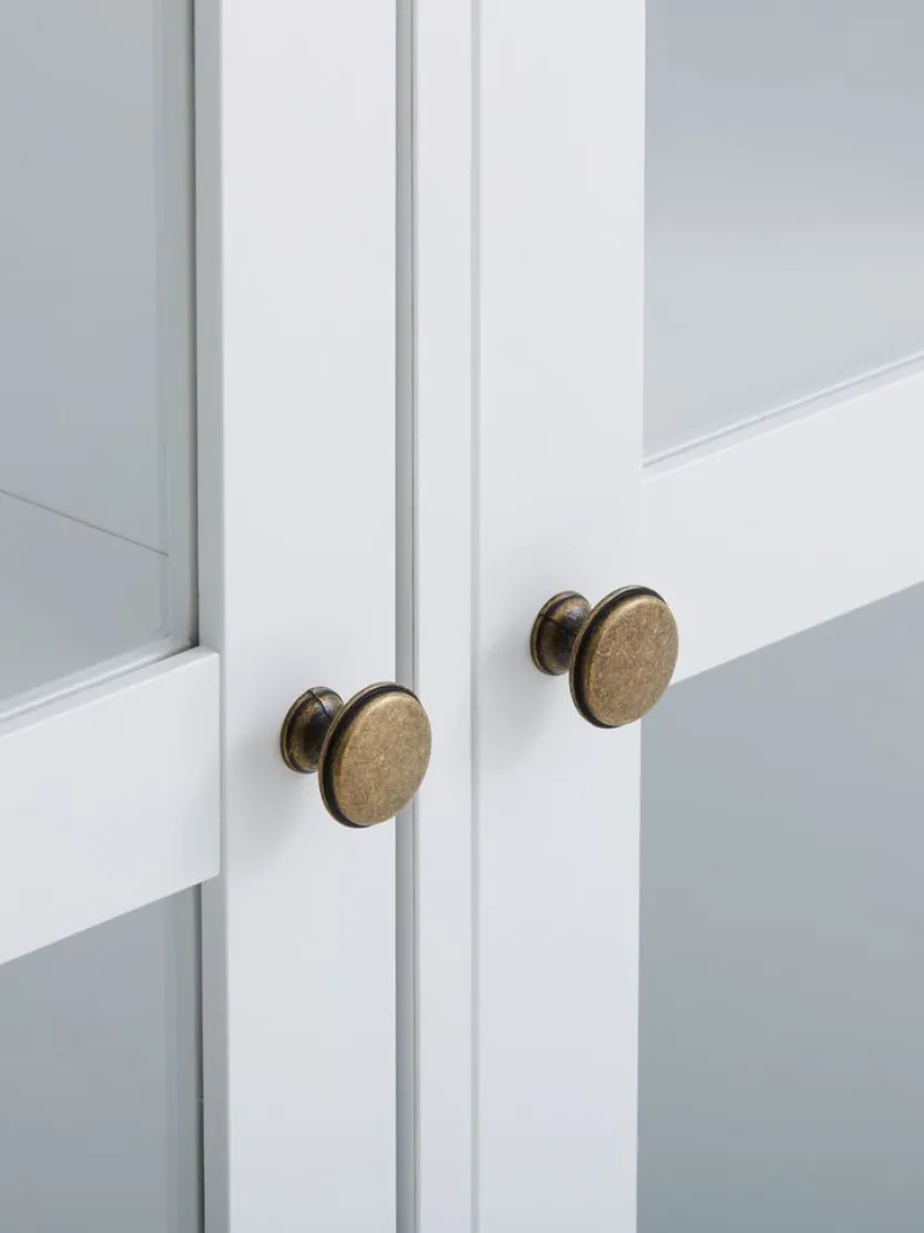 Vitrinekast SKALS 2 glazen deuren wit