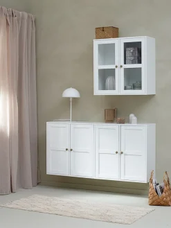 Vitrinekast SKALS 2 glazen deuren wit