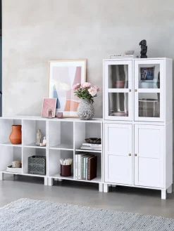 Vitrinekast SKALS 2 glazen deuren wit