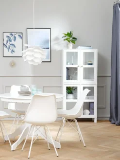 Vitrinekast SKALS 2 glazen deuren wit