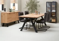 Vitrinekast TRAPPEDAL eiken/zwart