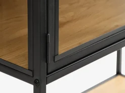 Vitrinekast TRAPPEDAL eiken/zwart