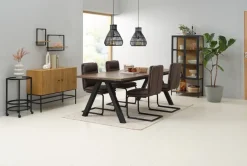 Vitrinekast TRAPPEDAL eiken/zwart