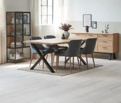 Vitrinekast TRAPPEDAL eiken/zwart