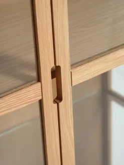 Vitrinekast VESTERBY 2 deuren naturel eiken