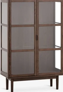 Vitrinekast VESTERBY 2 deuren donker eiken