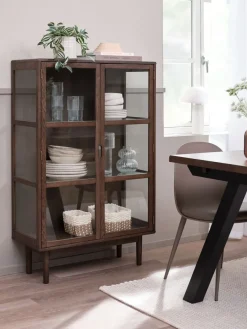 Vitrinekast VESTERBY 2 deuren donker eiken