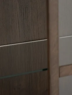 Vitrinekast VESTERBY hoog 2 deuren donker eiken