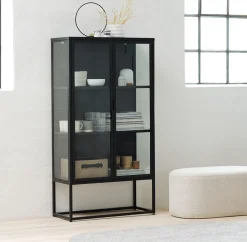 Vitrinekast VIRUM 2 deuren zwart