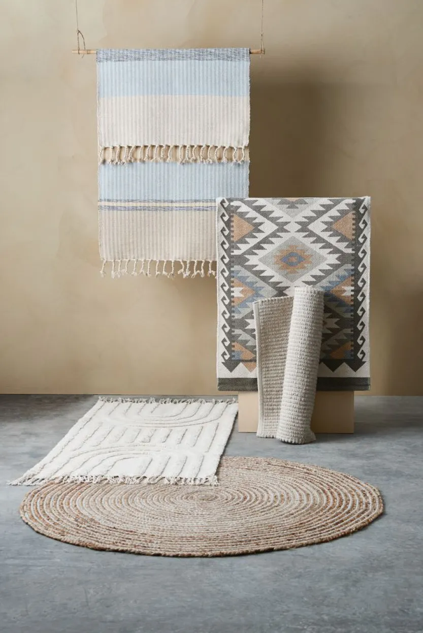 Vloerkleed BJERK 70x140 beige/blauw