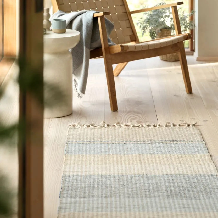 Vloerkleed BJERK 70x140 beige/blauw