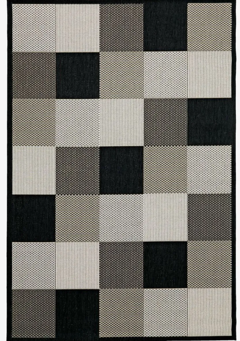 Vloerkleed RIPS 130x193 zwart/beige