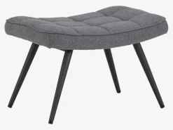 Voetenbankje ULDUM grijze stof/zwart