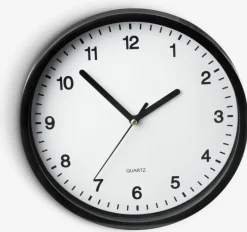 Wandklok ELVART Ø23 cm zwart/wit