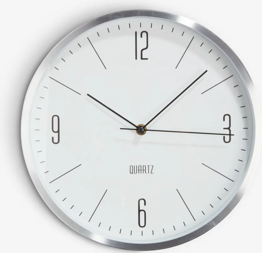Wandklok HALVOR Ø30cm zilver