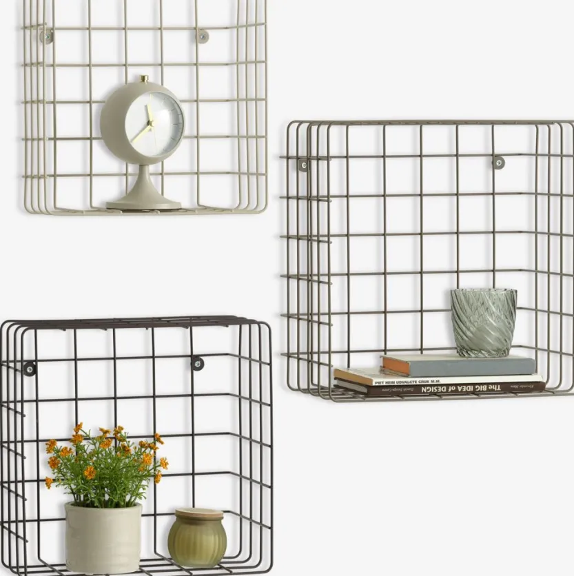 Wandplank STENUM beige/bruin/donkerbruin 3 stuks