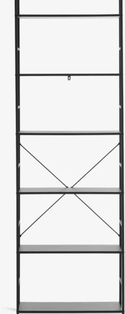 Wandrek ASTRUP 6 schappen zwart