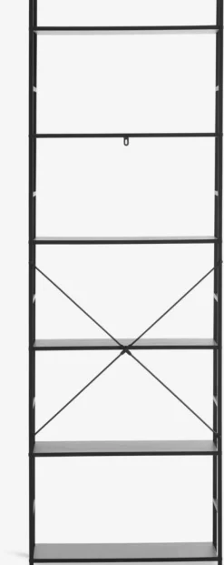 Wandrek ASTRUP 6 schappen zwart