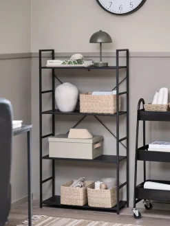 Wandrek ASTRUP 4 schappen zwart