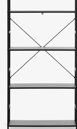 Wandrek ASTRUP 4 schappen zwart