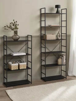 Wandrek ASTRUP 4 schappen zwart