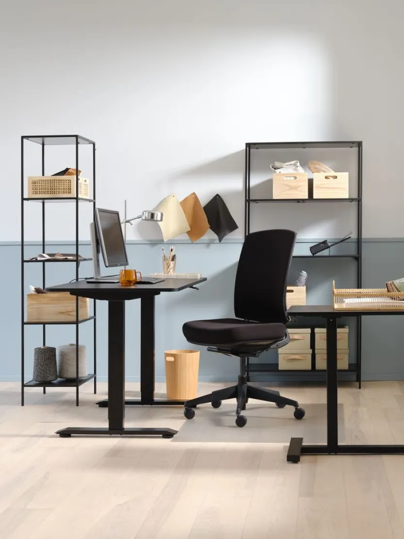 Wandrek HORBELEV 5 schappen breed zwart