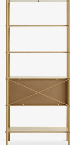 Wandrek LINDVED 6 schappen 2 deuren eiken kleur