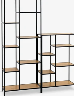 Wandrek TRAPPEDAL 7 schappen eiken/zwart