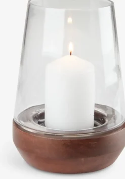 Windlicht DARIUS Ø15xH21cm transparant/bruin